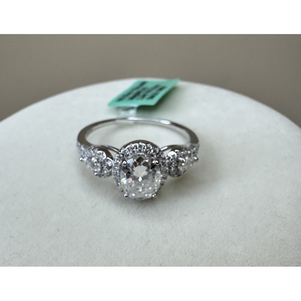 Moissanite Engagement Ring L-Ring B047 Sterling Silver 925 Size 10 2.4ct VVS New
